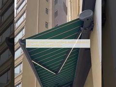 অ্যালুমিনিয়াম খাদ আউটডোর সানশেড আচ্ছাদন উইন্ডপ্রুফ প্রত্যাহারযোগ্য আচ্ছাদন লাইট সহ