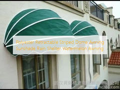 Polyester Retractable Striped Dome Awning Sunshade Rain Shelter Watermelon Awning