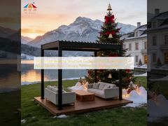 High Load-Bearing Structure Gazebo Reinforced Aluminum Alloy Electric Rain Canopy Parking Lot Waiting Area